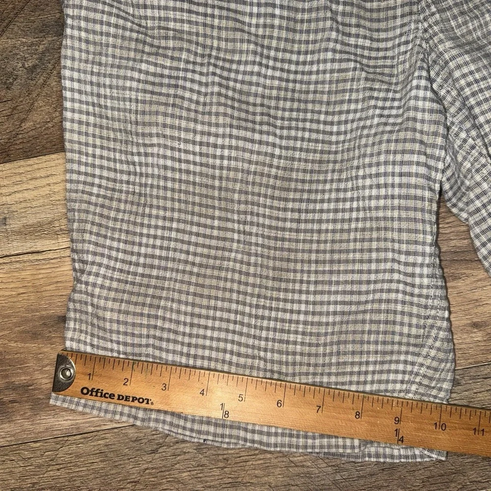Tommy Bahama Men Weekend Shorts 33 Linen Tan Plaid Woven Beach Tropical